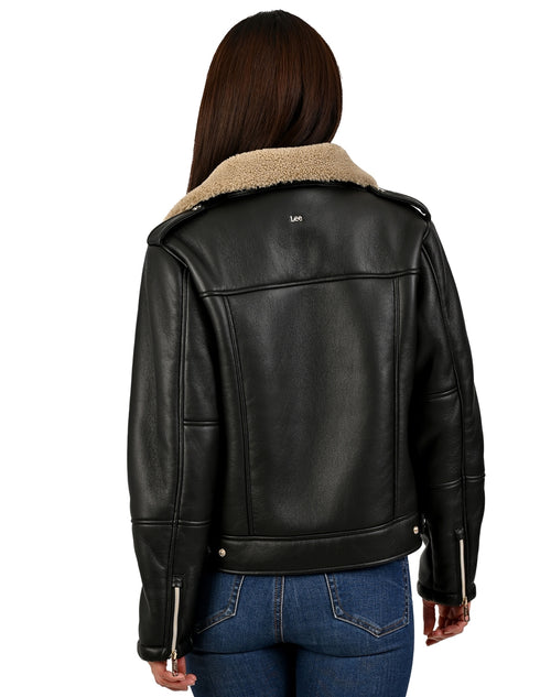 Chamarra LEE para dama estilo biker en color negro